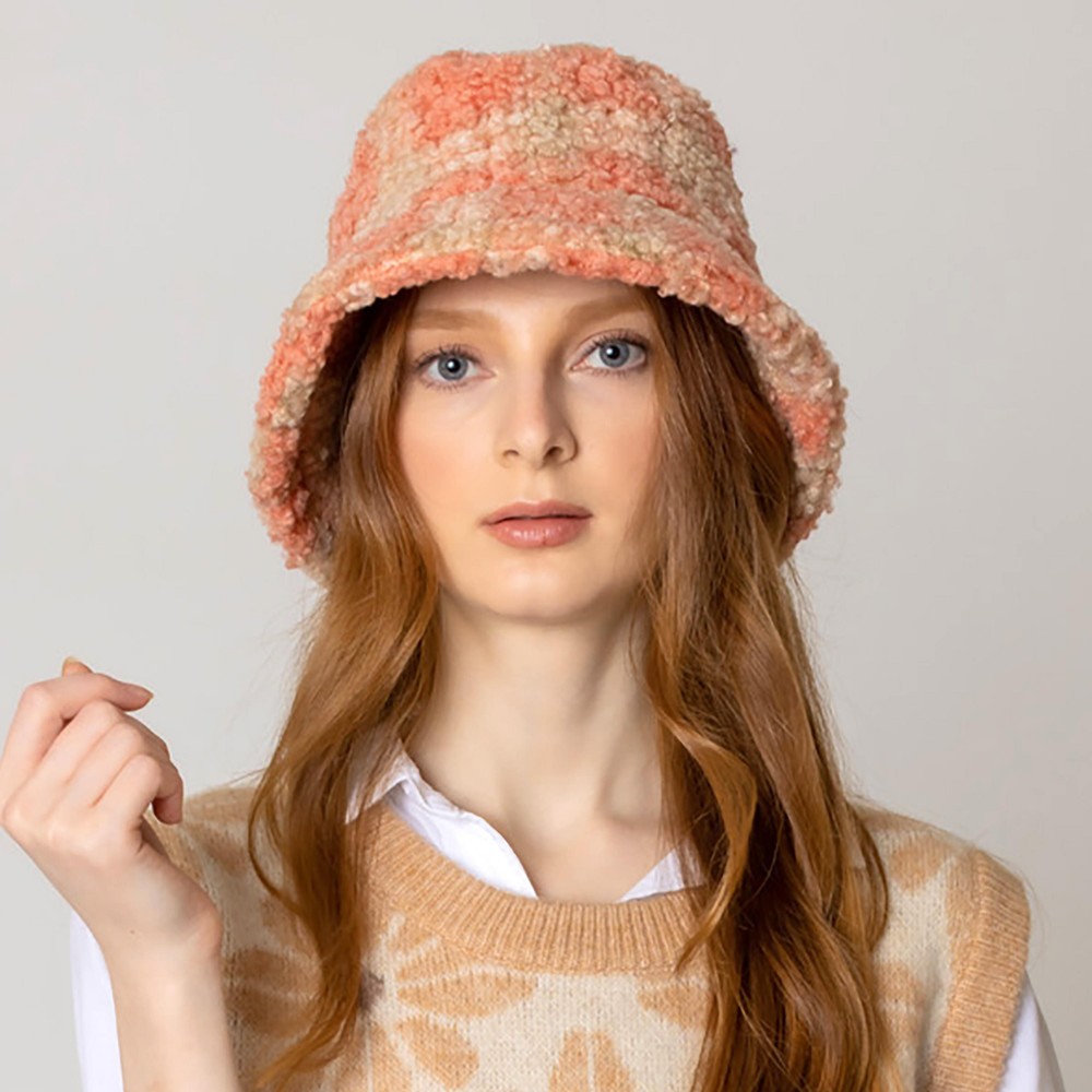 Do Everything In Love Fuzzy Bucket Hat - One Size Fits Most - Adjustable Drawstring /Lined Bucket Hat - 100% Polyester view 2