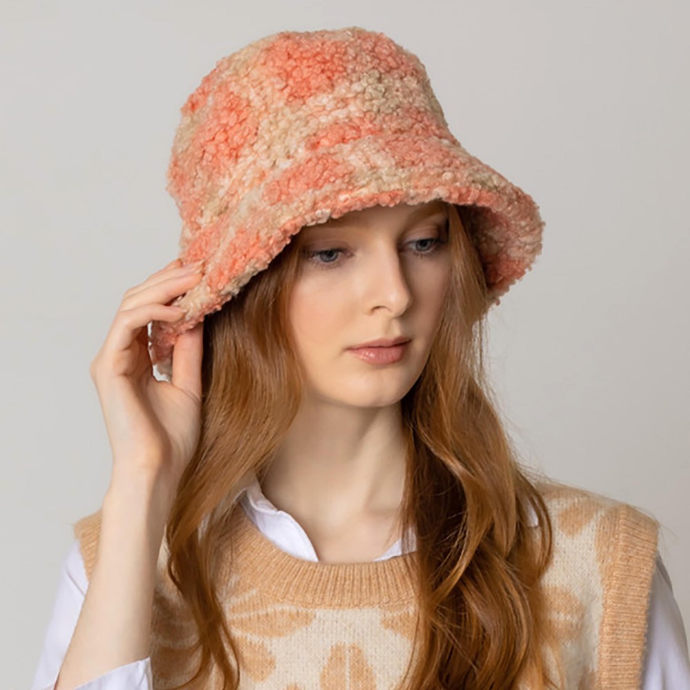 Do Everything In Love Fuzzy Bucket Hat - One Size Fits Most - Adjustable Drawstring /Lined Bucket Hat - 100% Polyester view 4