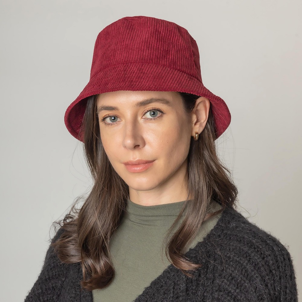 Do Everything In Love Corduroy Bucket Hat - One Size Fits Most - Adjustable Drawstring / Lined Bucket Hat - 100% Polyester view 2