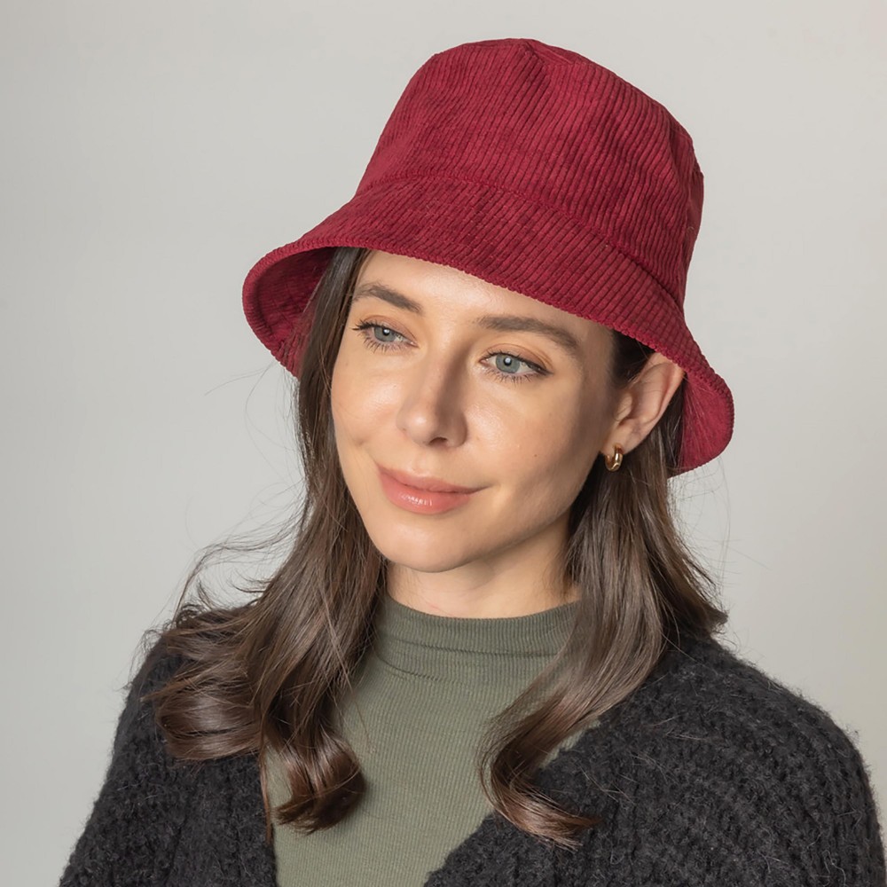 Do Everything In Love Corduroy Bucket Hat - One Size Fits Most - Adjustable Drawstring / Lined Bucket Hat - 100% Polyester view 4
