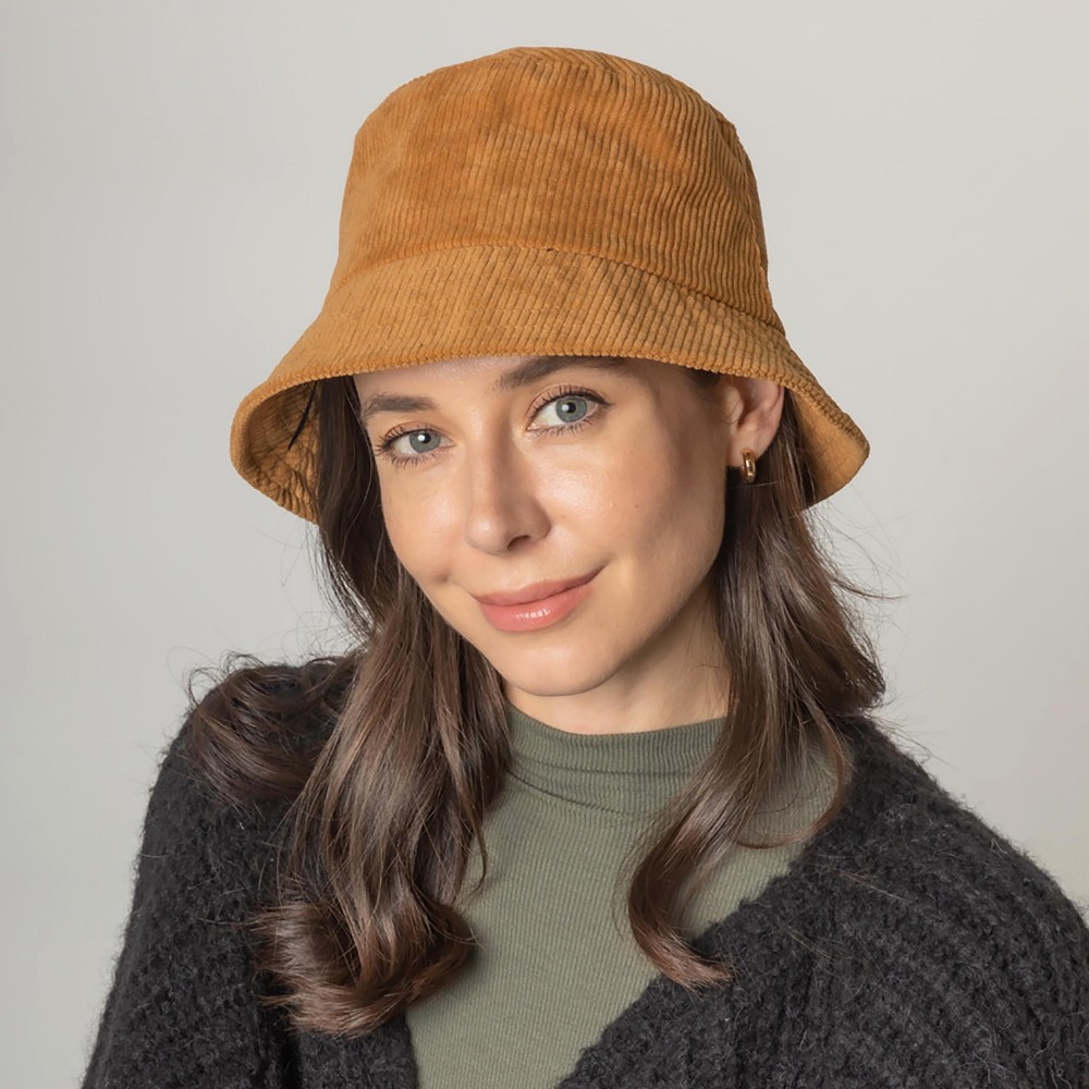 Do Everything In Love Corduroy Bucket Hat - One Size Fits Most - Adjustable Drawstring / Lined Bucket Hat - 100% Polyester view 2