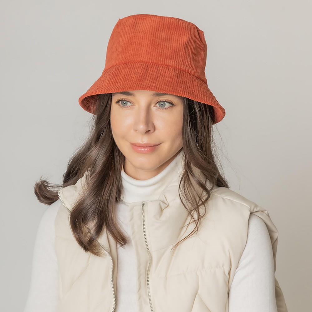 Do Everything In Love Corduroy Bucket Hat - One Size Fits Most - Adjustable Drawstring / Lined Bucket Hat - 100% Polyester view 2