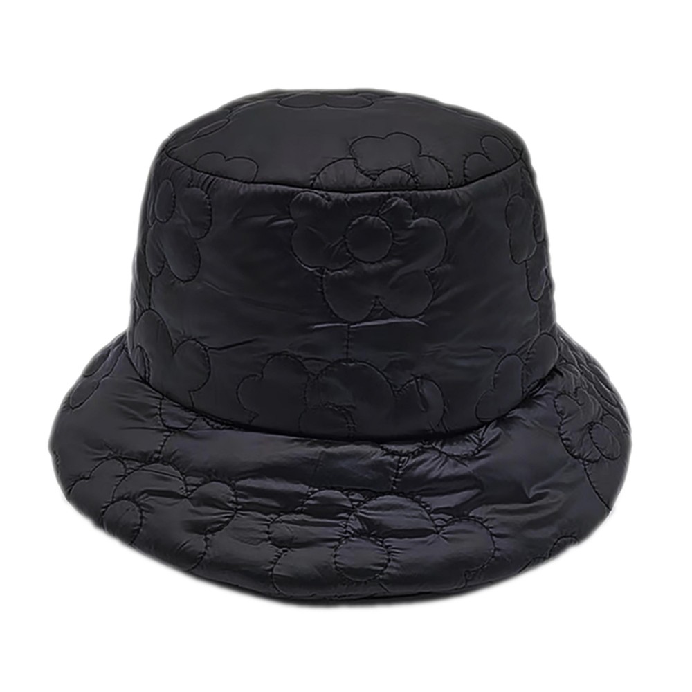 Do Everything In Love Puffy Flower Stitched Bucket Hat - One Size Fits Most - 100% Polyester - Adjustable Drawstring /Lined view 2