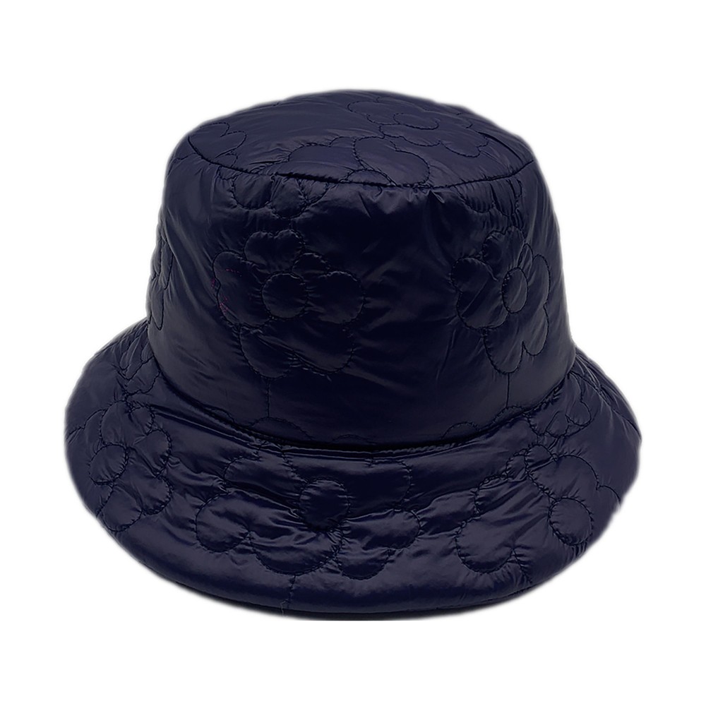 Do Everything In Love Puffy Flower Stitched Bucket Hat - One Size Fits Most - 100% Polyester - Adjustable Drawstring /Lined view 2