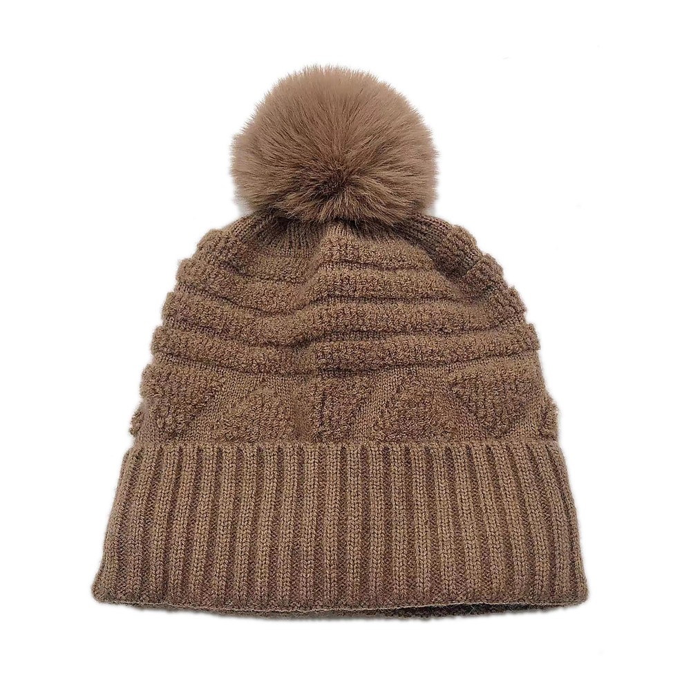 Do Everything In Love Knit Beanie With Pom - One Size Fits Most - Lined Beanie - 100% Polyester view 2