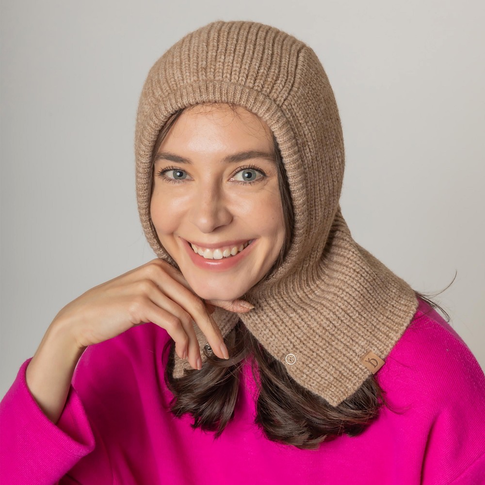 Do Everything In Love Knit Detached Hood - One Size Fits Most - 100% Acrylic - 2 Snap Button Closures view 2