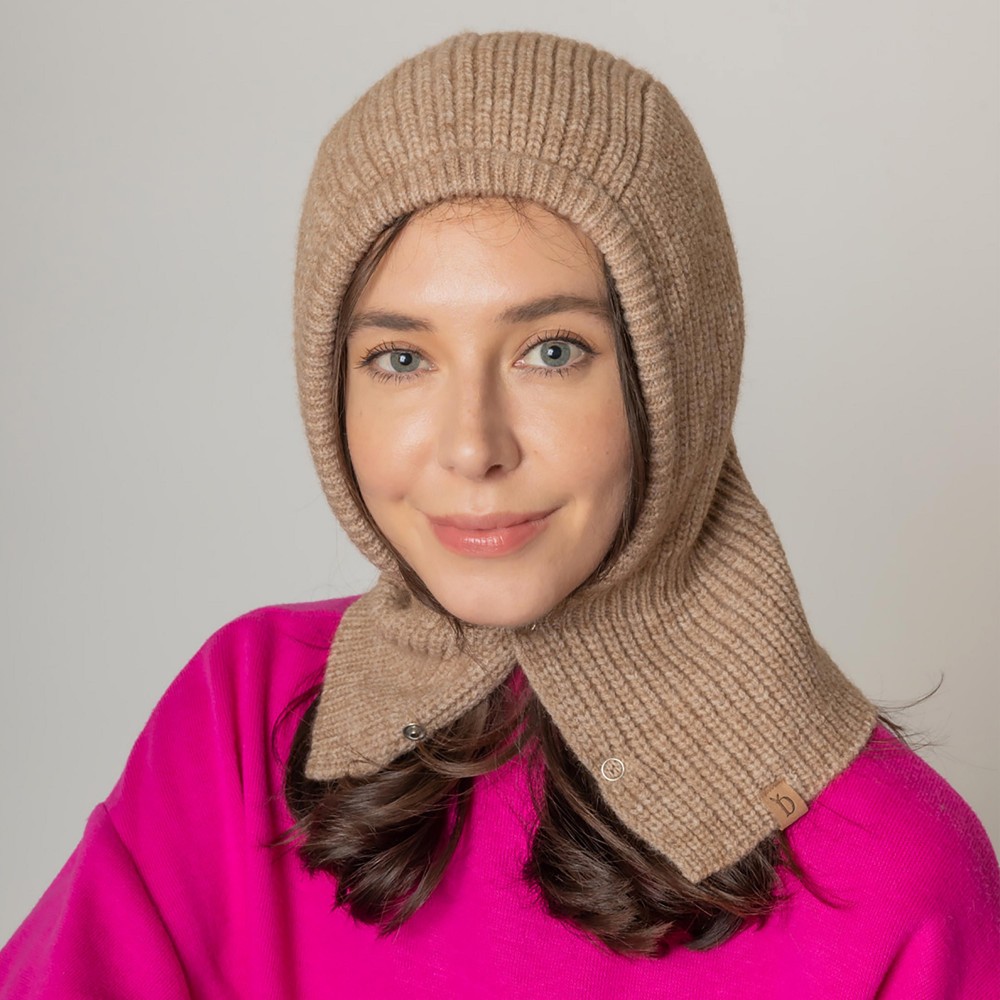 Do Everything In Love Knit Detached Hood - One Size Fits Most - 100% Acrylic - 2 Snap Button Closures view 4