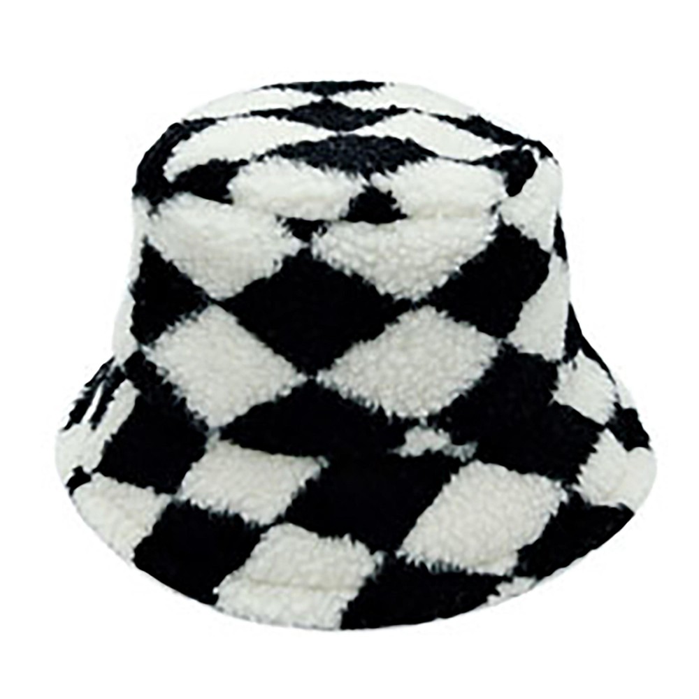 Do Everything In Love Diamond Sherpa Bucket Hat - One Size Fits Most - Lined/ Adjustable Drawstring - 100% Polyester view 2
