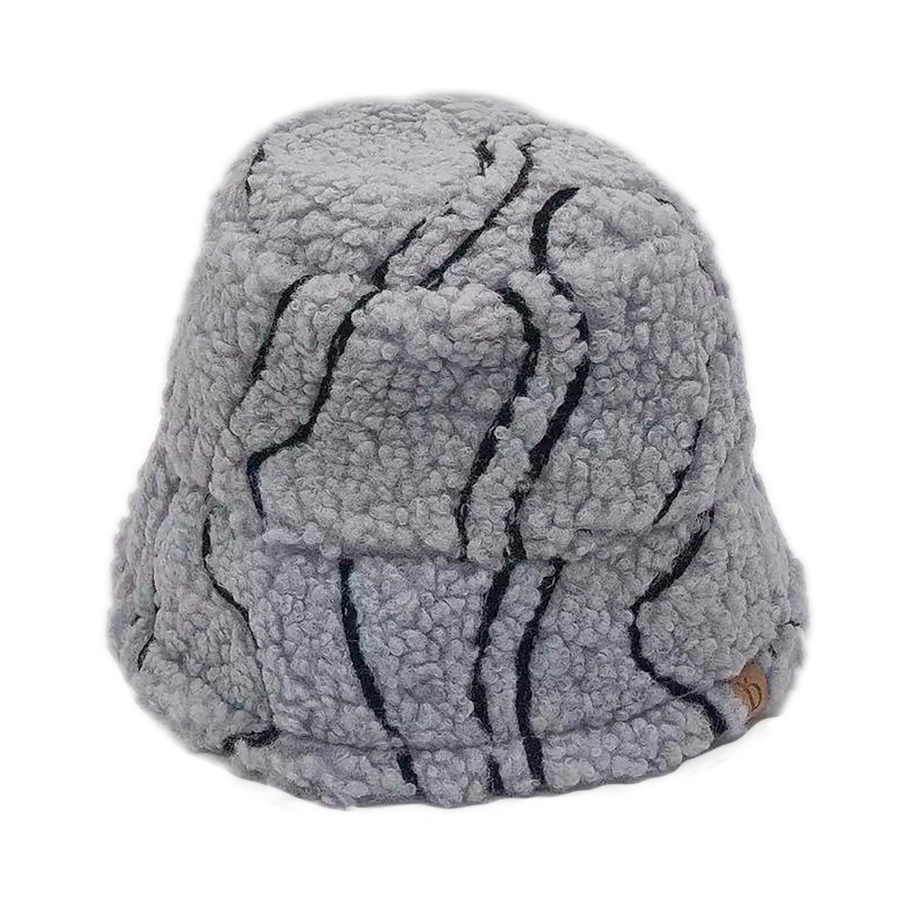Fuzzy Tribal Striped Bucket Hat. - Adjustable Draw String - One Size Fits Most - 100% Polyester view 2
