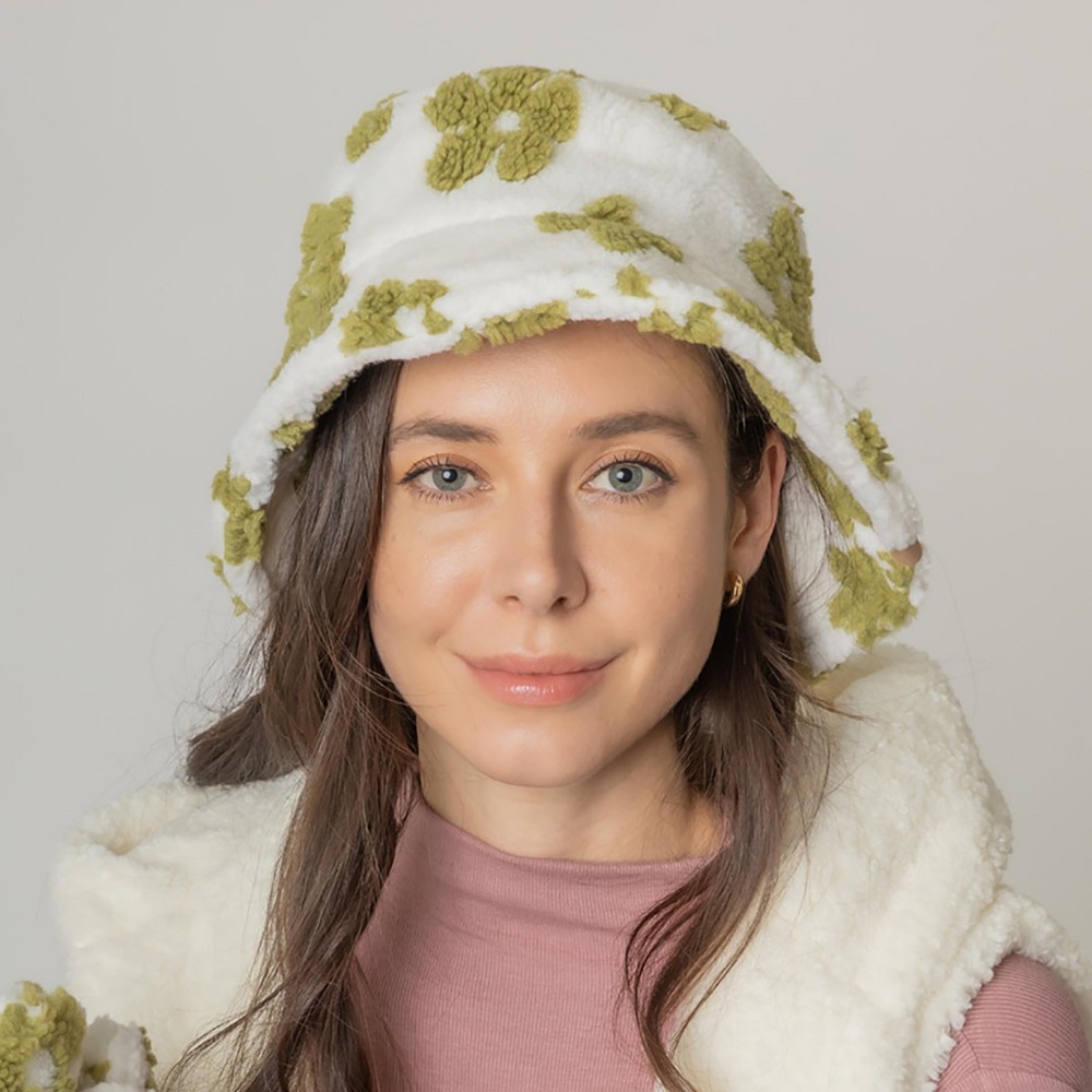Flower Bucket Hat - One Size Fits Most (Internal Adjustable Drawstring) - 100% Polyester view 2
