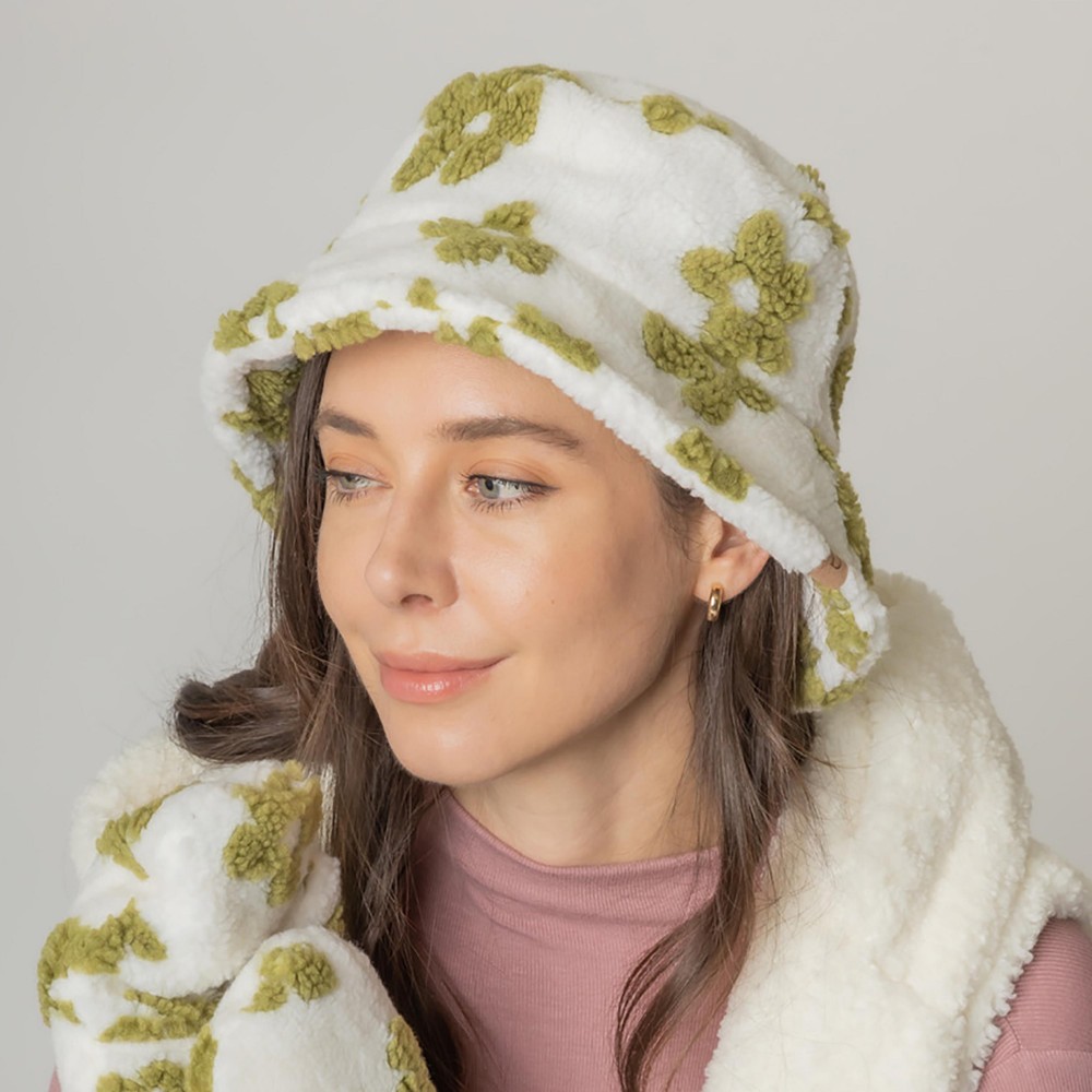 Flower Bucket Hat - One Size Fits Most (Internal Adjustable Drawstring) - 100% Polyester view 4