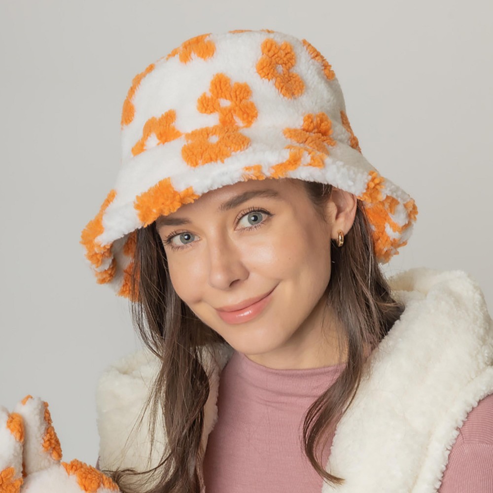 Flower Bucket Hat - One Size Fits Most (Internal Adjustable Drawstring) - 100% Polyester view 2