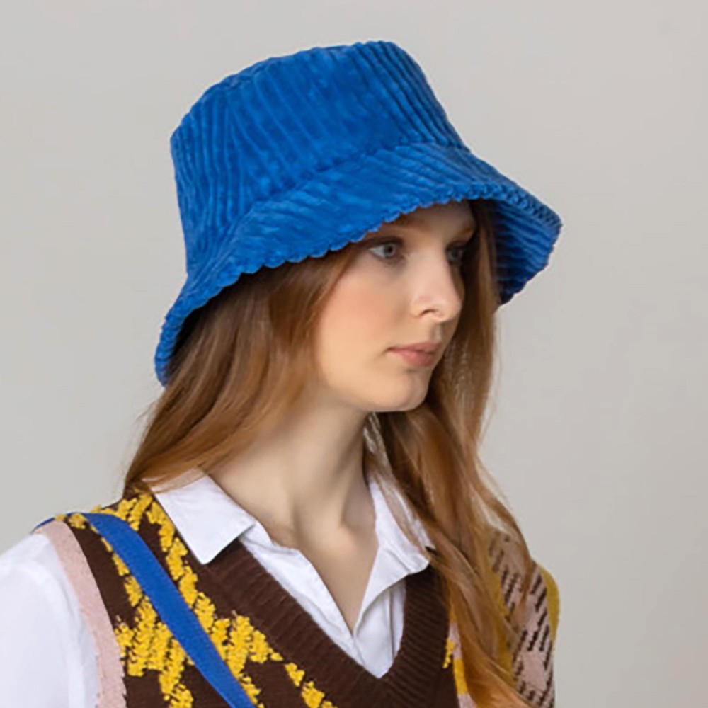 Do Everything In Love Solid Corduroy Bucket Hat - One Size - Lined/ Adjustable Drawstring - 100% Polyester view 4