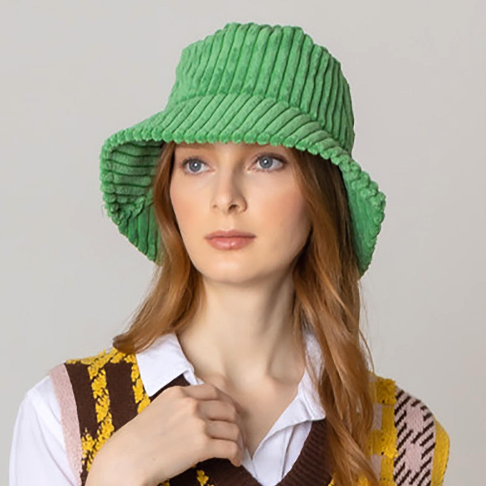 Do Everything In Love Solid Corduroy Bucket Hat - One Size - Lined/ Adjustable Drawstring - 100% Polyester view 4
