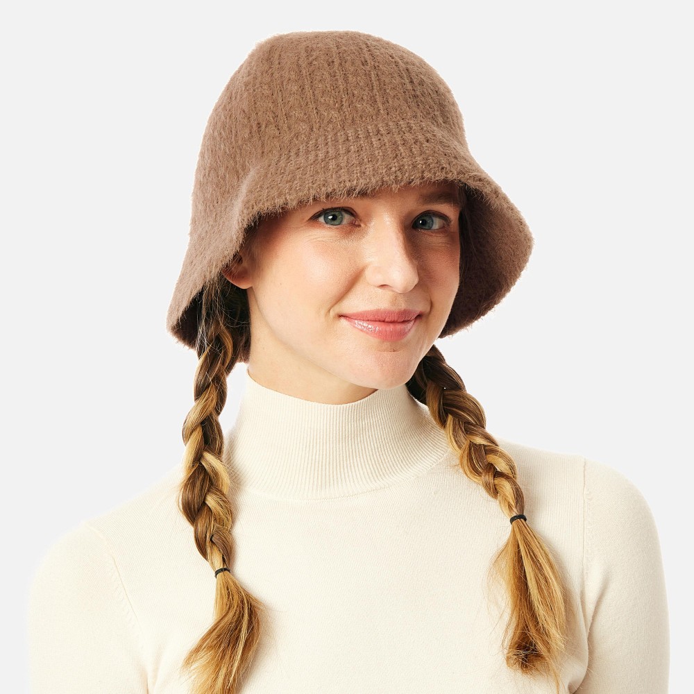 Thick Cable Knit Bucket Hat - One Size Fits Most - 50% Acrylic / 50% Nylon view 4