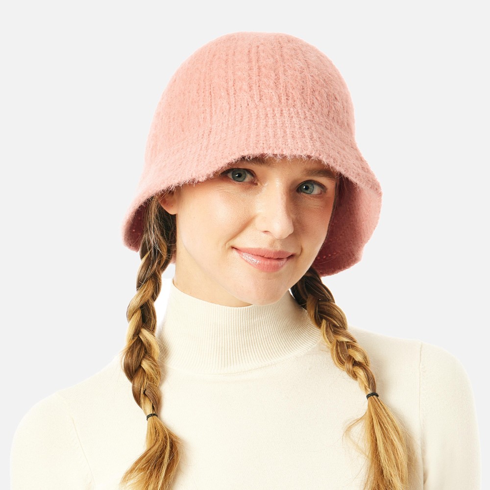 Thick Cable Knit Bucket Hat - One Size Fits Most - 50% Acrylic / 50% Nylon view 4