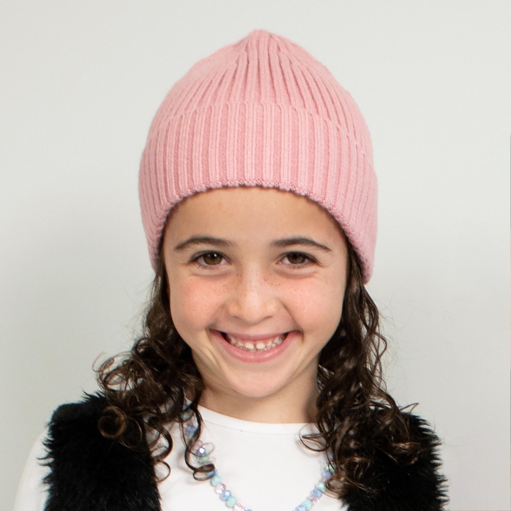 Kids Knit Beanie - 52% Viscose/ 29% Polyester/ 19% Nylon - S/M Fits 3-5 view 2