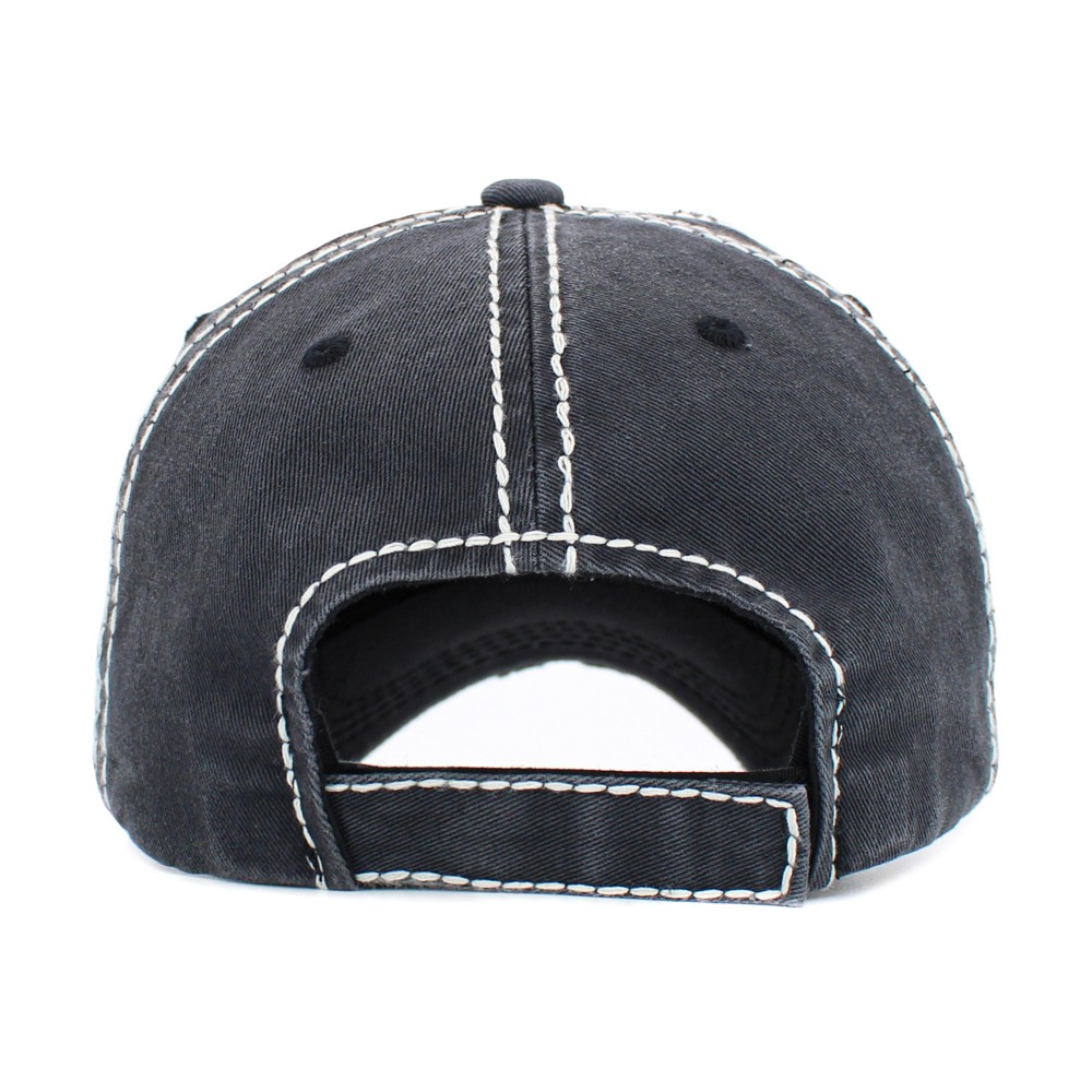Vintage Distressed "Rodeo Mama" Embroidered Patch Baseball Cap - One Size Fits Most - Adjustable Velcro Closure - 100% Cotton view 6