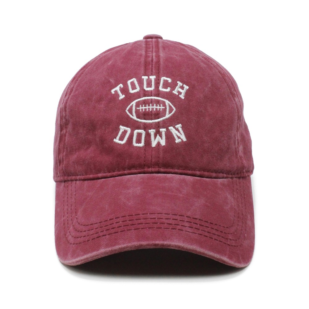 Touch Down Embroidered Baseball Cap - One Size Fits Most - Adjustable (Buckle) - 100% Cotton view 2