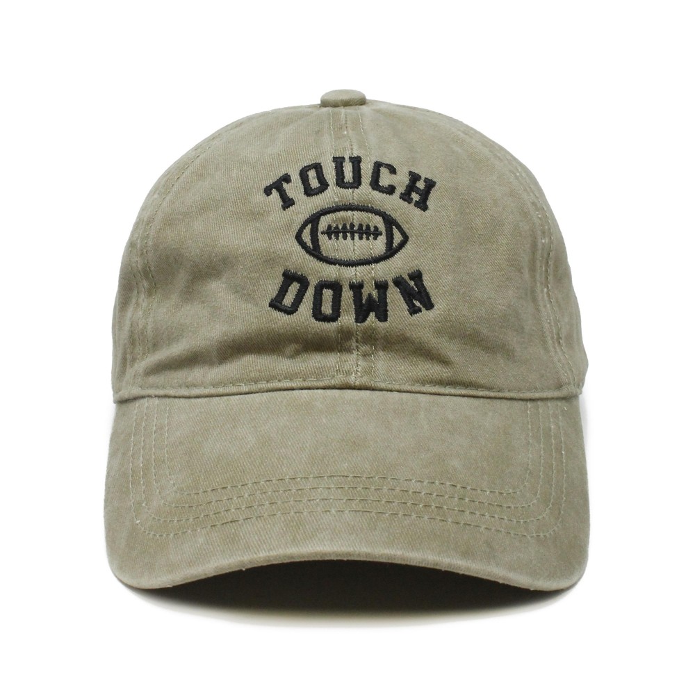 Touch Down Embroidered Baseball Cap - One Size Fits Most - Adjustable (Buckle) - 100% Cotton view 2