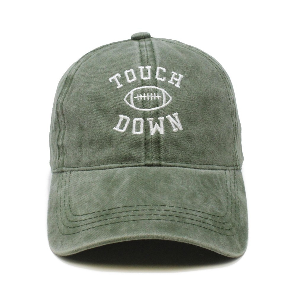 Touch Down Embroidered Baseball Cap - One Size Fits Most - Adjustable (Buckle) - 100% Cotton view 2