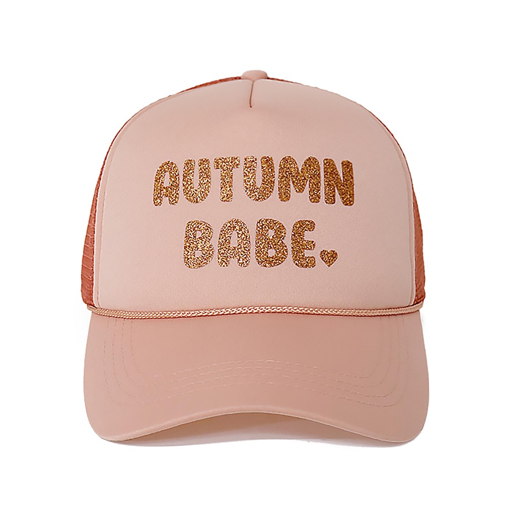 Glitter "Autumn Babe ?? " Trucker Hat. - One Size Fits Most - Snap Adjustable Band - 100% Polyester view 2