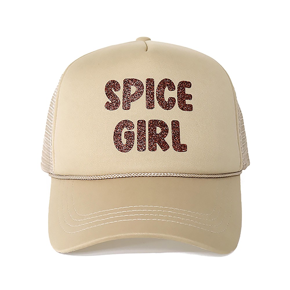 Glitter "Spice Girl" Trucker Hat. - One Size Fits Most - Snap Adjustable Band - 100% Polyester view 2