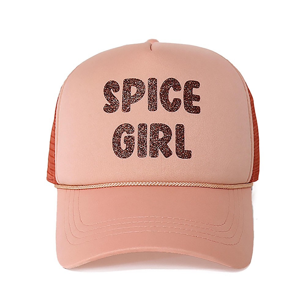 Glitter "Spice Girl" Trucker Hat. - One Size Fits Most - Snap Adjustable Band - 100% Polyester view 2