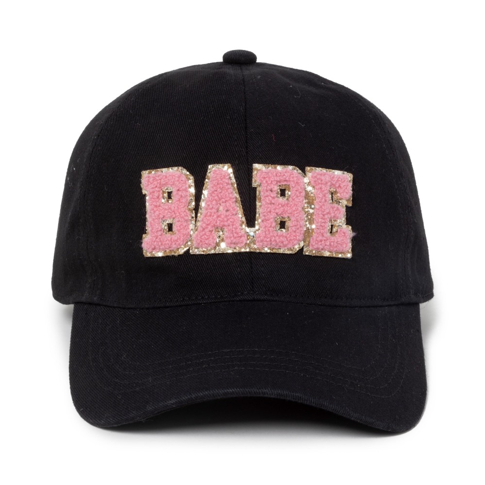Glitter Chenille Babe Patch Baseball Cap - One Size Fits Most - Adjustable Slide - 100% Cotton view 2