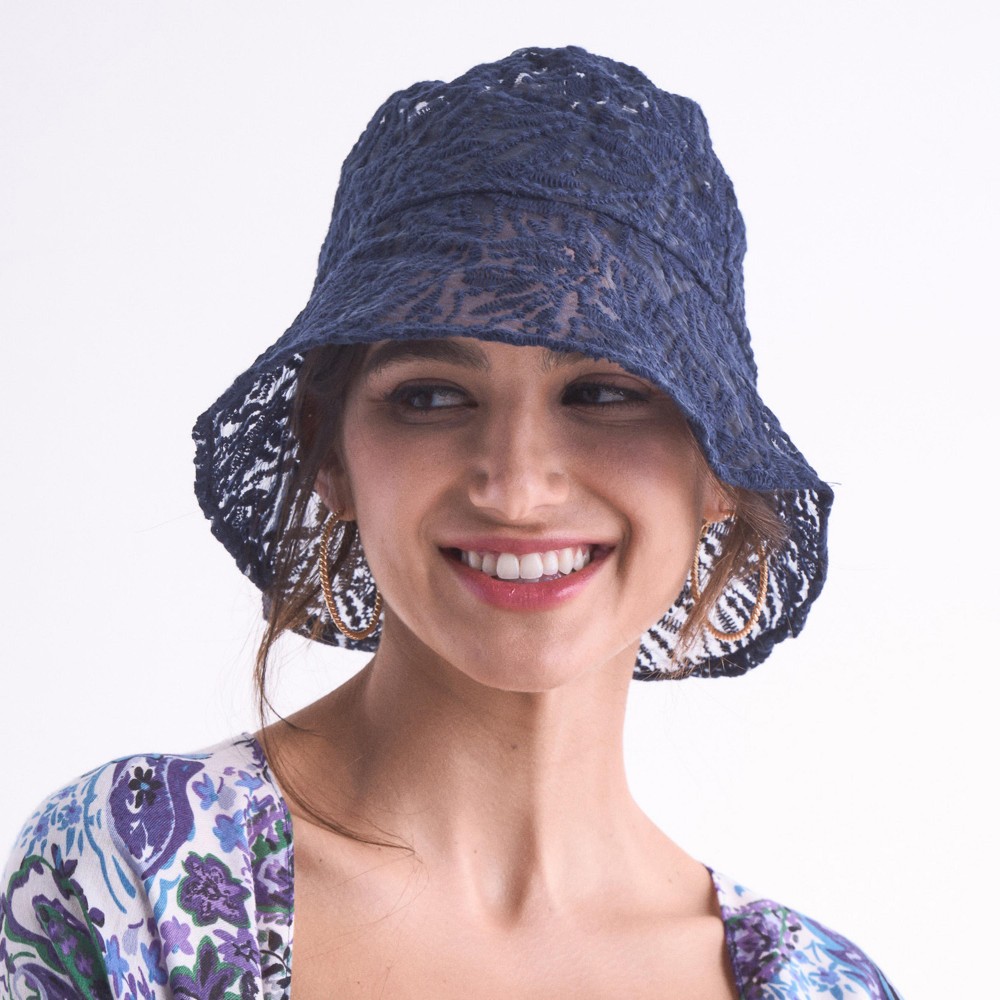 Do Everything In Love Lace Bucket Hat - One Size Fits Most (Drawstring Adjustable) - 100% Polyester view 2