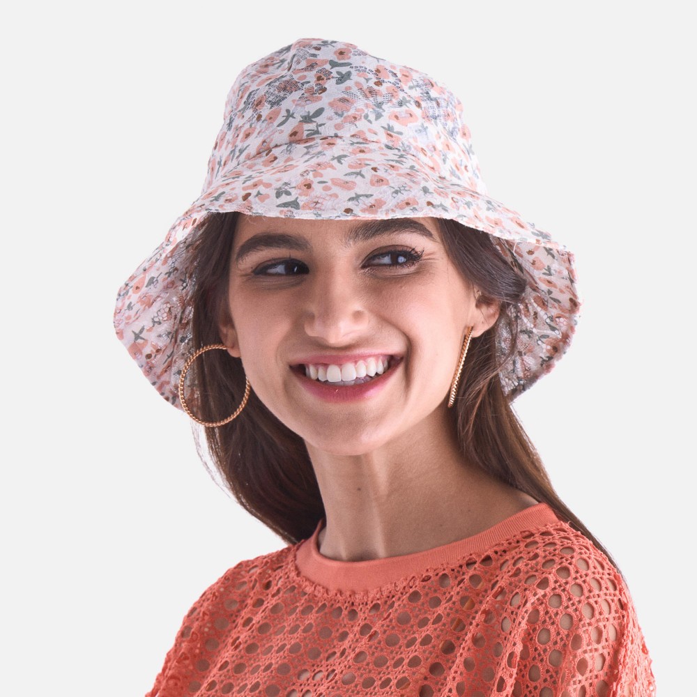 Do Everything In Love Flower Bucket Hat - One Size Fits Most (Drawstring Adjustable) - 100% Polyester view 2