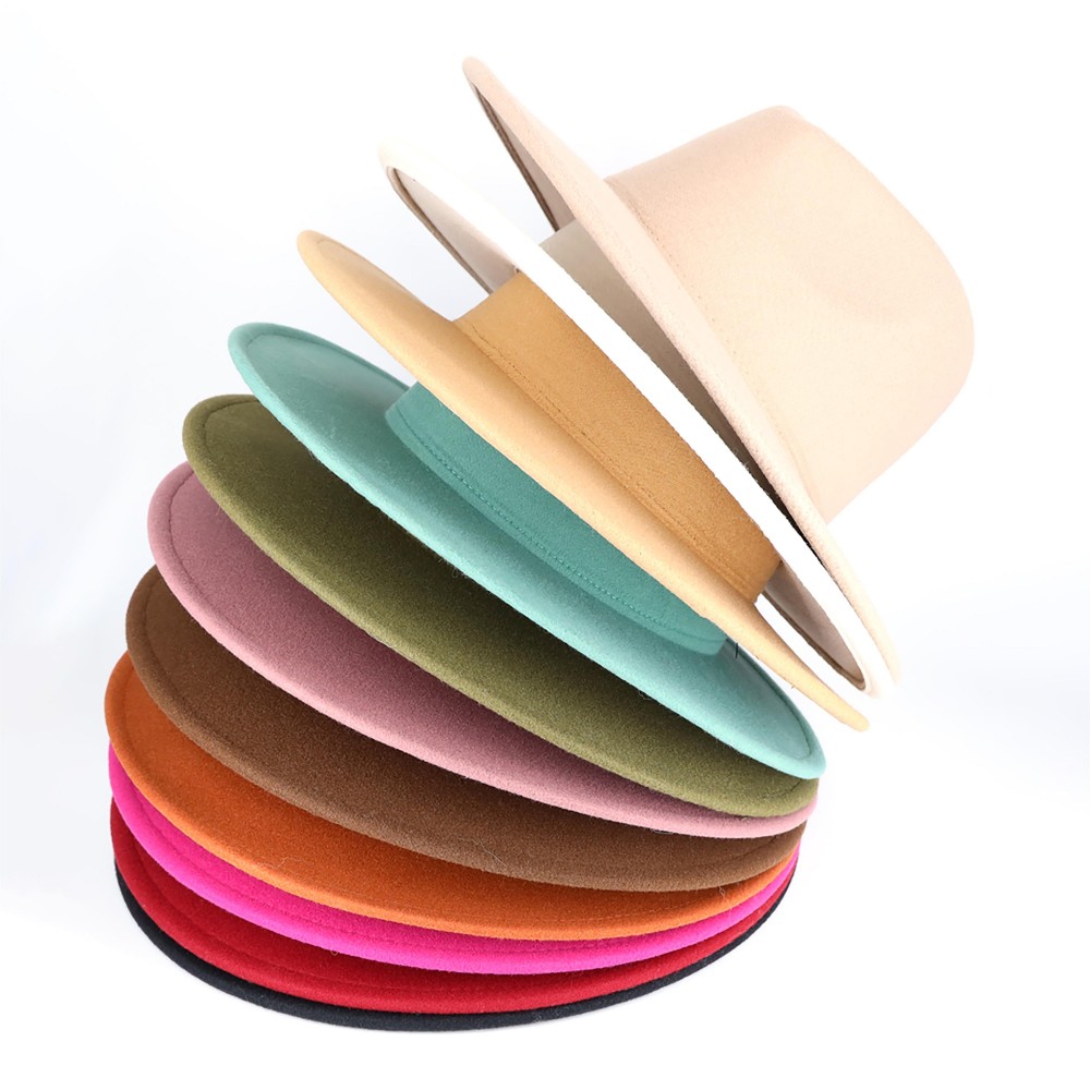 Felt Wide Brim Fedora Hat * No Hat Band * - One Size Fits Most - Adjustable Drawstring - Brim Approximately 3" W - 100% Polyester view 4