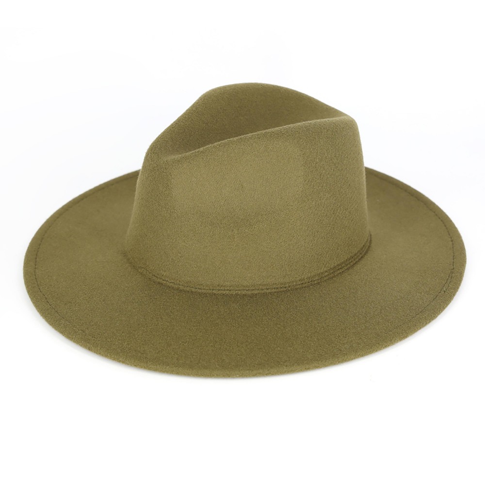 Felt Wide Brim Fedora Hat * No Hat Band * - One Size Fits Most - Adjustable Drawstring - Brim Approximately 3" W - 100% Polyester view 2