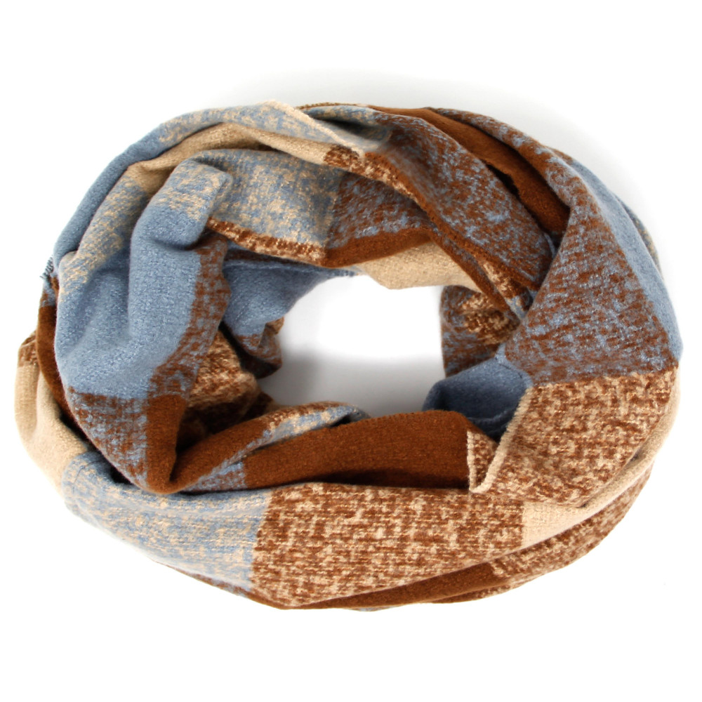 Soft Touch Boucle Plaid Infinity Scarf. - Approximately 23" W x 66" L - 100% Polyester view 4