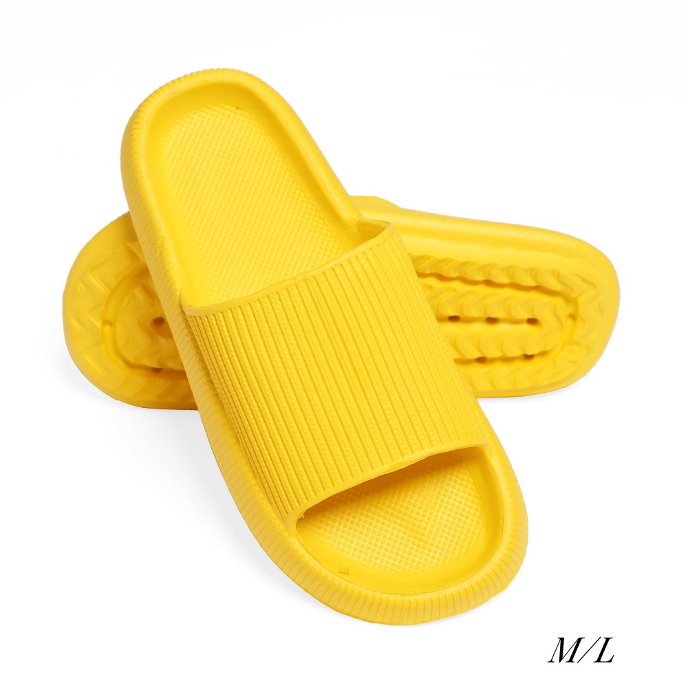 Unisex EVA Super Soft Thick Sole Slide Sandals Featuring Vertical Braided Lines - Non-slip And Quick Dry - Size S/M fits US Women's 7-8 and Men's 6-7 - Size M/L fits US Women's 9-10 and Men's 8-9 - 100% EVA view 2