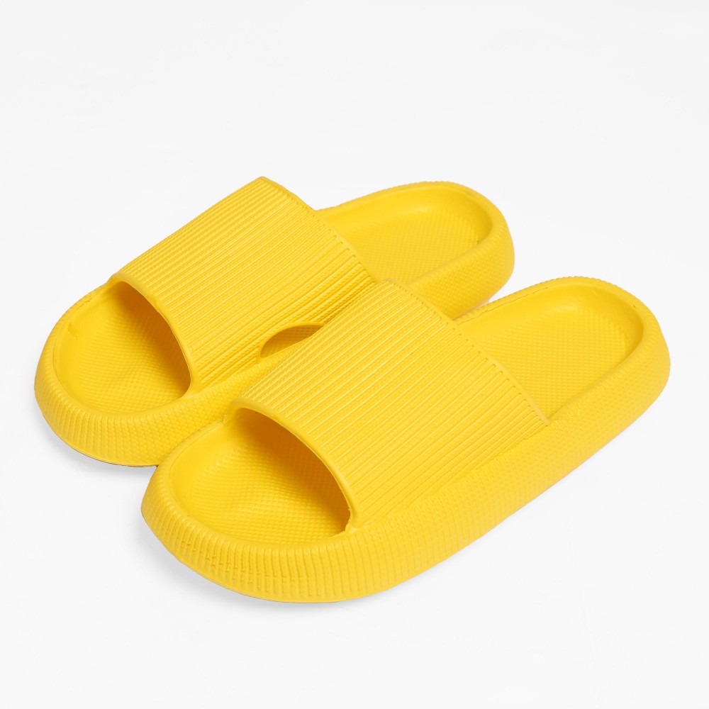 Unisex EVA Super Soft Thick Sole Slide Sandals Featuring Vertical Braided Lines - Non-slip And Quick Dry - Size S/M fits US Women's 7-8 and Men's 6-7 - Size M/L fits US Women's 9-10 and Men's 8-9 - 100% EVA view 4