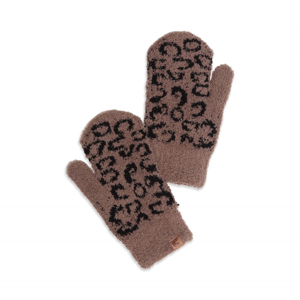 ComfyLuxe Animal Print Mitten - One Size - 100% Poly Microfiber view 2