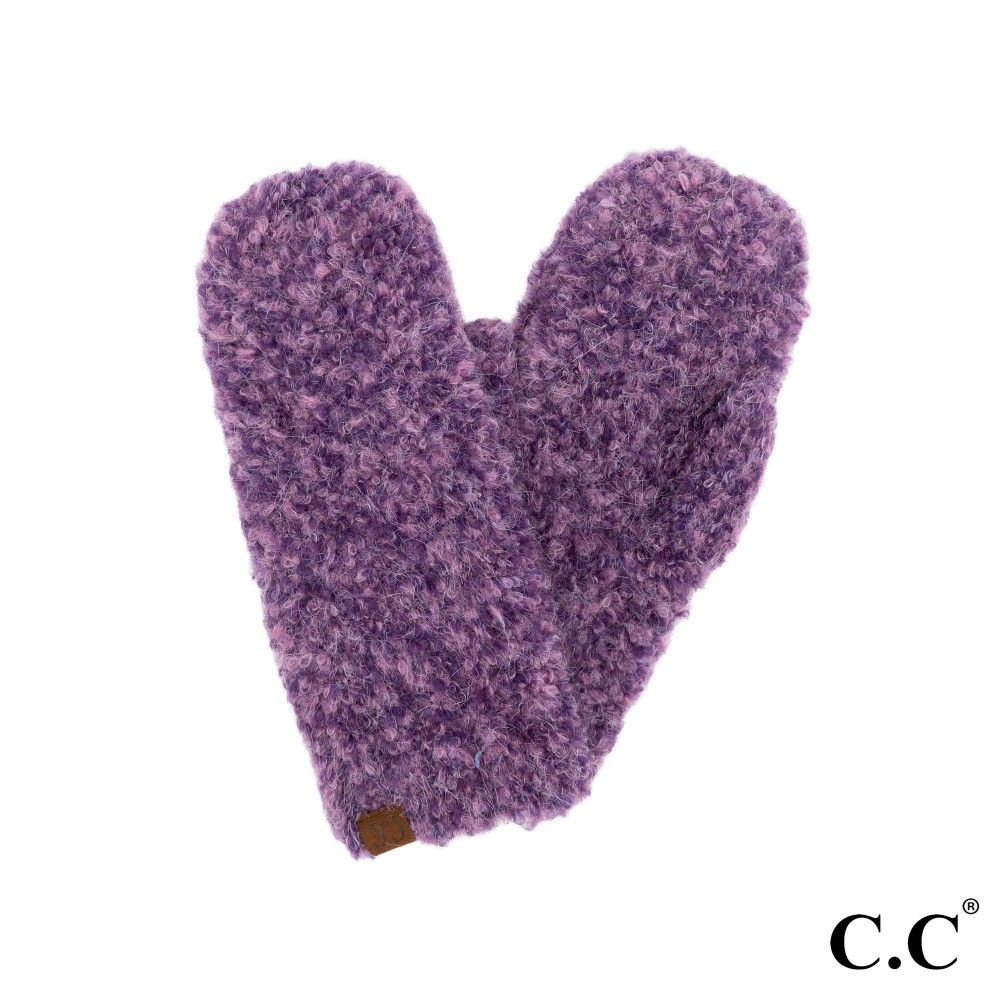 C.C MT-4010 Mixed Color Boucle Mittens - One Size Fits Most - 35% Recycled Polyester / 27% Polyester / 28% Acrylic / 8% Wool / 2% Spandex view 2