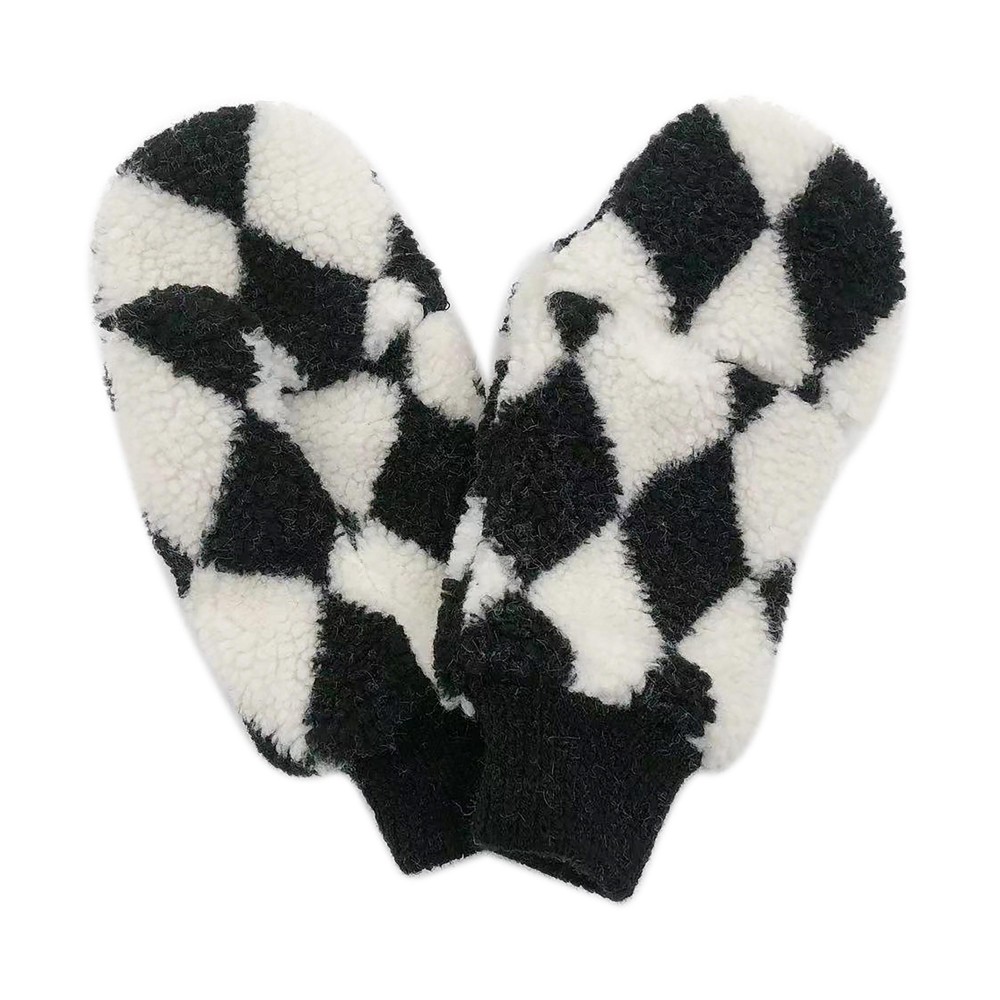 Do Everything In Love Diamond Print Mittens - One Size Fits Most - 100% Polyester view 4