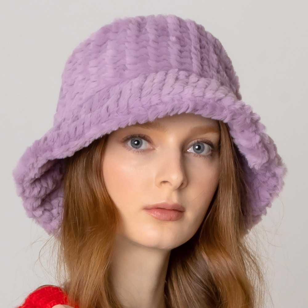 Do Everything In Love Textured Faux Fur Bucket Hat - One Size Fits Most - Lined Hat With Adjustable Drawstring - 100% Polyester 7 view 4