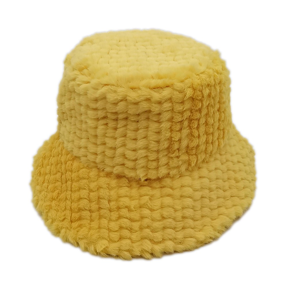 Do Everything In Love Textured Faux Fur Bucket Hat - One Size Fits Most - Lined Hat With Adjustable Drawstring - 100% Polyester 7 view 4