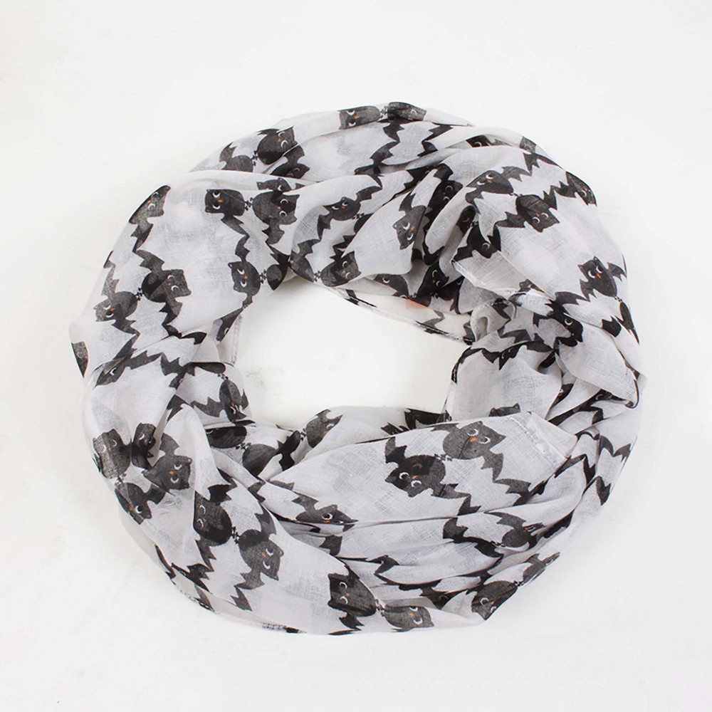 Owl/Bat Halloween Printed Infinity Scarf - One Size - 100% Polyester view 2
