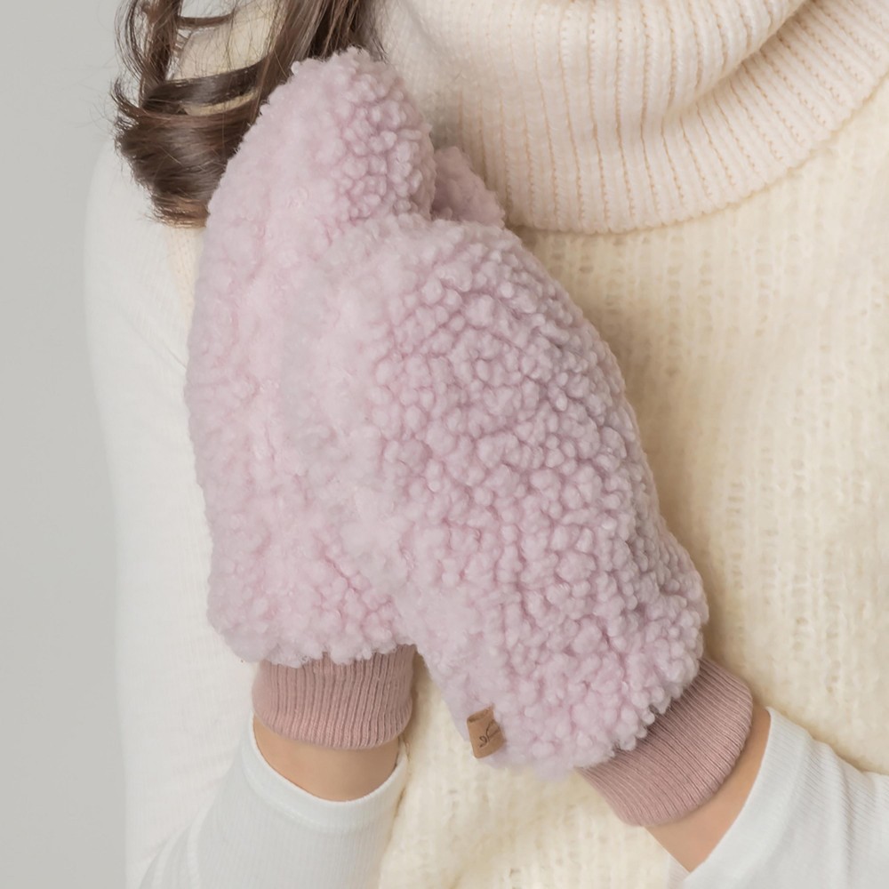 Do Everything In Love Solid Sherpa Mittens - One Size Fits Most - 100% Polyester view 2