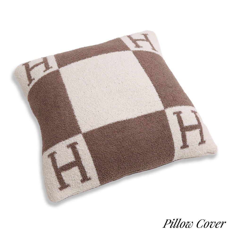 H Print ComfyLuxe Pillow Cover. - Approximately 18" W x 18" L - 100% Poly Microfiber - Extra Plush and Cozy *** Pillow Not Included view 2