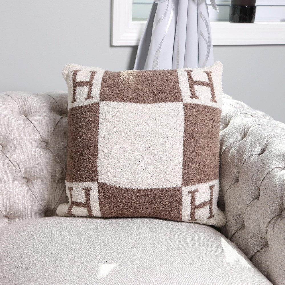 H Print ComfyLuxe Pillow Cover. - Approximately 18" W x 18" L - 100% Poly Microfiber - Extra Plush and Cozy *** Pillow Not Included view 4