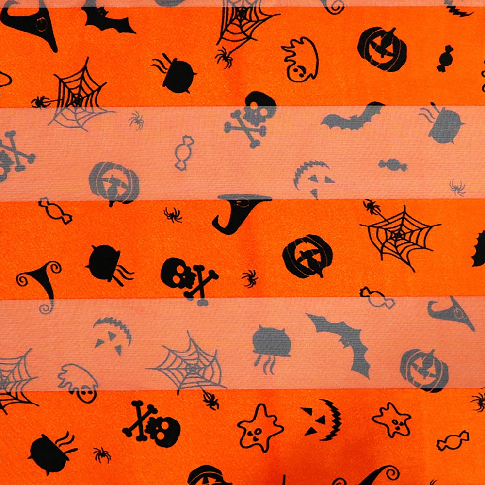Halloween Printed Satin Scarf - 100% Polyester - Approximately 58" L x 13.5" W view 2