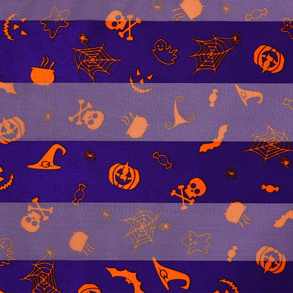 Halloween Printed Satin Scarf - 100% Polyester - Approximately 58" L x 13.5" W view 2