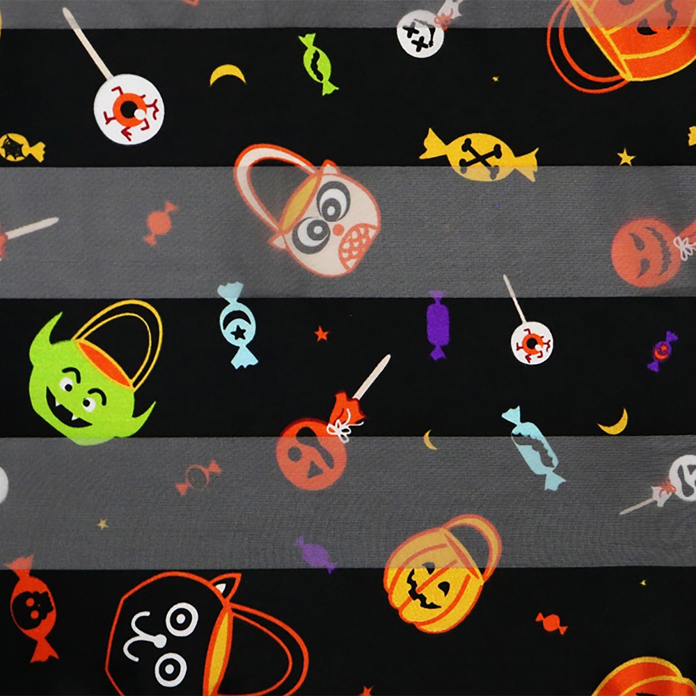 Halloween Candy Printed Satin Scarf - 100% Polyester - Approximately 58" L x 13.5" W view 2