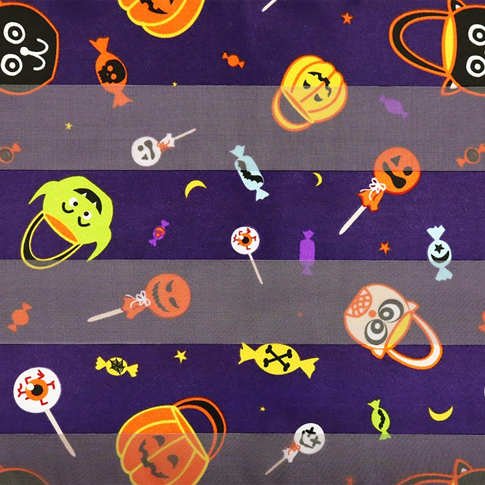 Halloween Candy Printed Satin Scarf - 100% Polyester - Approximately 58" L x 13.5" W view 2
