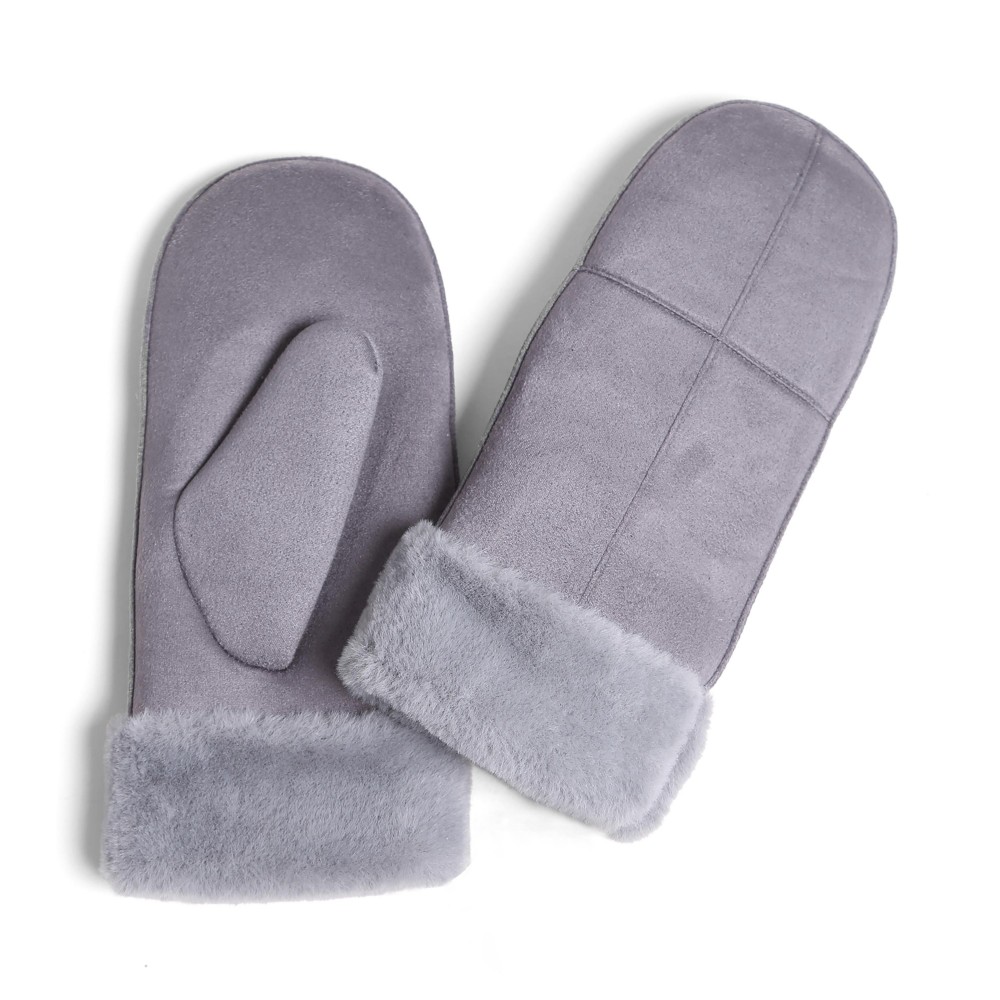 ComfyLuxe Mitten With Fur Cuff - Faux Fur Lined Mitten - 95% Polyester/ 5% Spandex view 2